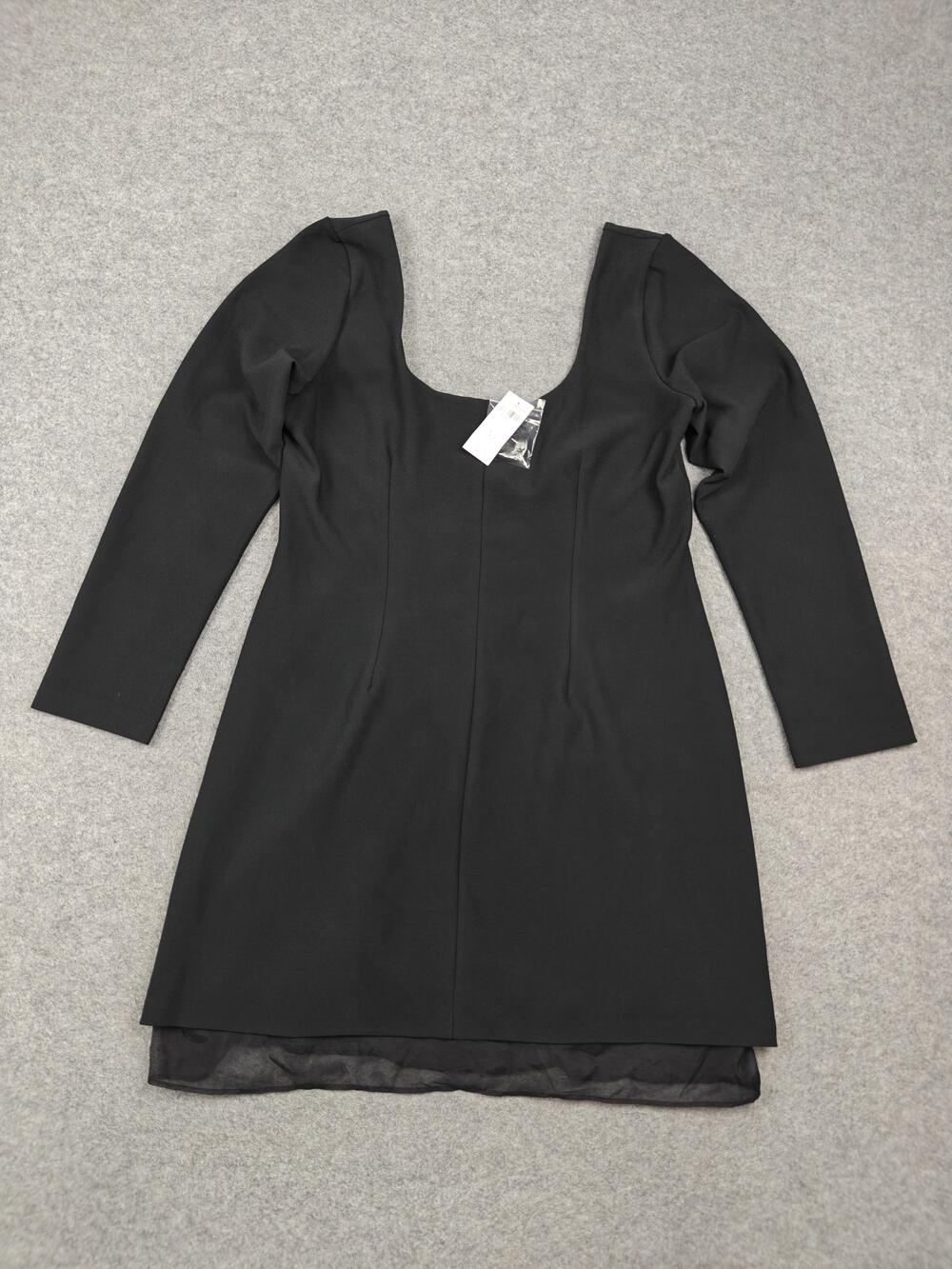 Abercrombie & Fitch Dress Womens XL Black Sheath Puff Sleeve Lined Zip